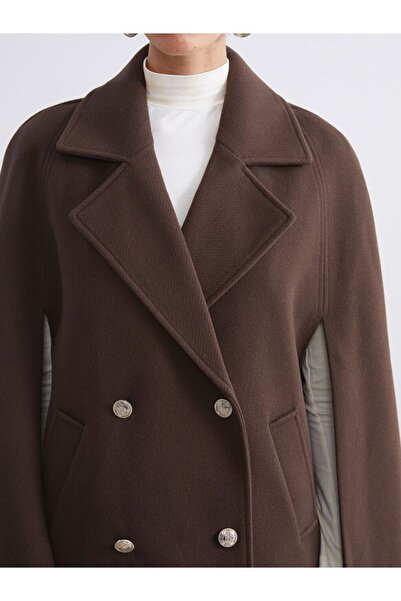 LC Waikiki Lcw Vision Double-Breasted Collared Women's Cashmere Poncho