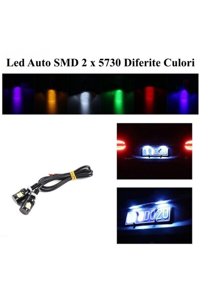 ElectroAZ LED Car SMD, Diameter 12mm, 12V, Wire 25cm, Set of 2, Green