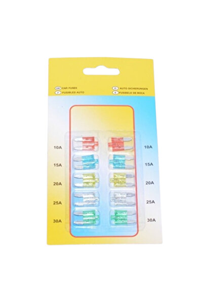 ElectroAZ Σετ 10 ασφαλειών μίνι αυτοκινήτου με LED