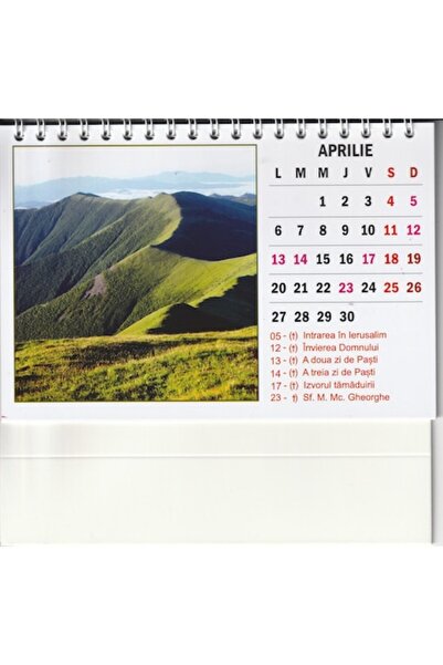 Global Desk calendar with landscapes 2026, intermediate