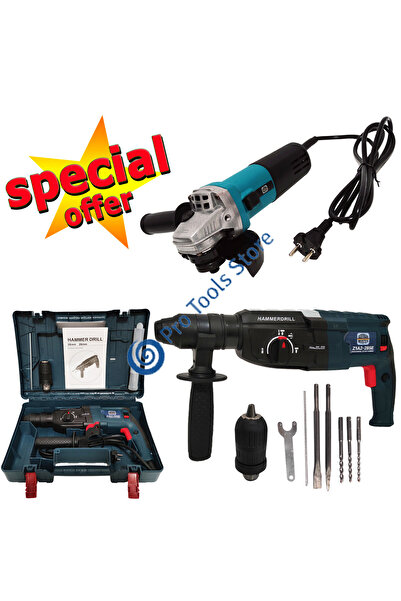 German Meister Promotional Package German Meister: 1200W Rotary Hammer and 1200W Angle Grinder