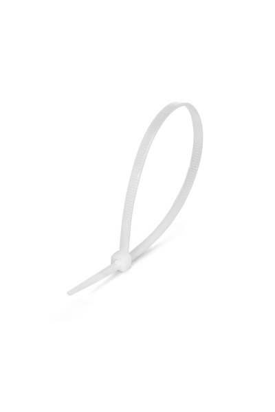 ElectroAZ Set de 100 x Colier din plastic, 2,5 mm x 150 mm, alb