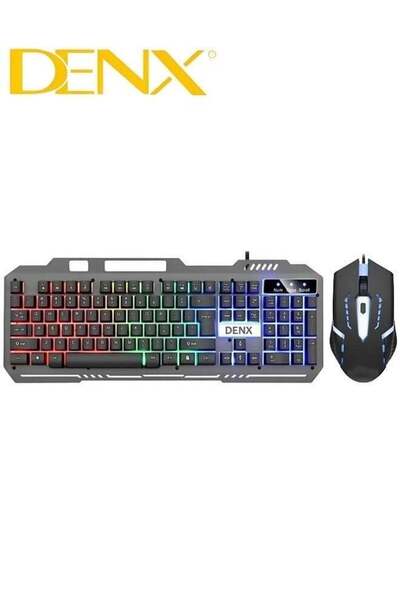 Denx RGB LED Gaming Keyboard with Mouse Set White with Gaming Mousepad