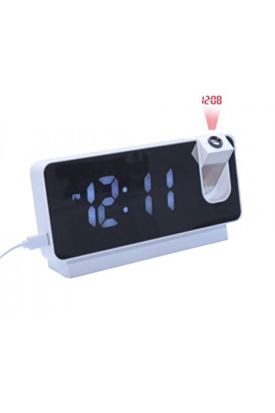 ElectroAZ Ceas de proiecție cu afișaj LED alb