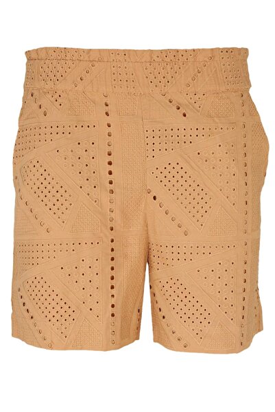 YAS Isabel Beige Shorts - 34, Beige, 100% cotton