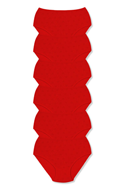 Lantliv 6 Pieces Women's Heart Patterned Cotton High Waist Panties, Women's Underwear,