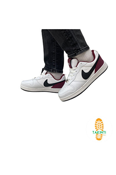 Unisex Beyaz Bordo Sneaker