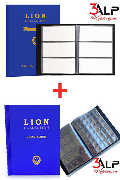 3Alp Koleksiyon Lion Büyük Albüm Set-120 li Kağıt Para ve 372 li Madeni Açık ...