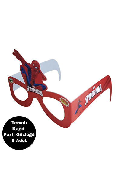 BatıDoğu Örümcek Adam Temalı Kağıt Gözlük 6 Adet Parti Gözlüğü