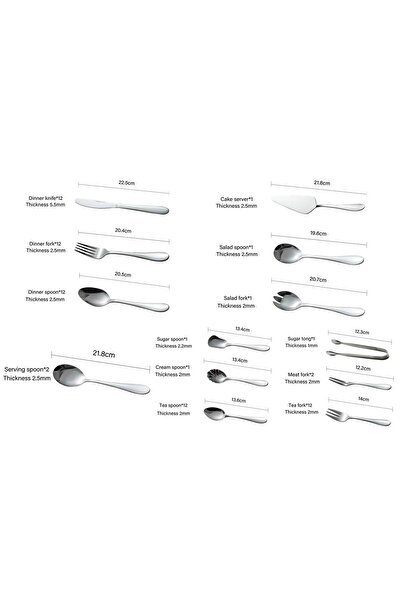 Malooki Grand Gala Cutlery Set – 70 pieces, glossy finish, with serving accessories