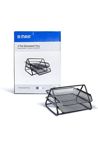 MAXİ صينية رسائل معدنية مثقبة للورق A4 - أسود (2TRBL)