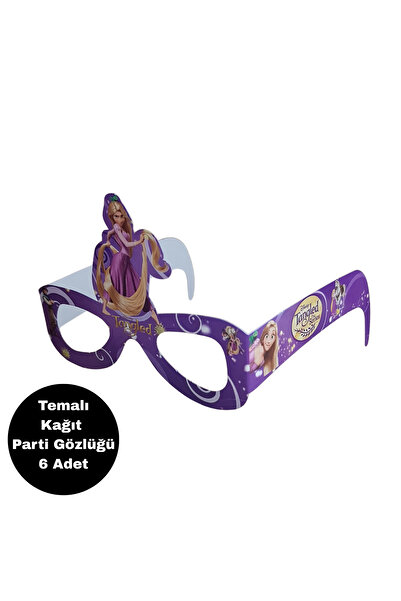 BatıDoğu Rapunzel Temalı Kağıt Gözlük 6 Adet Parti Gözlüğü