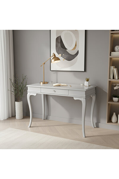 Wooding Mobilya 110 Cm Masif Rustik Gri Çalışma Masası