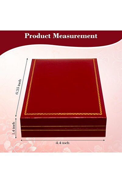 Generic Nofel Box Carter Necklace Jewelry Box - Red Faux Leather with Gold Trim (includes NB Gift Bag)