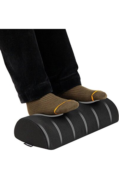 Mind Reader Footrest Cushion, Adjustable Memory Foam Foot/Seat Support, 7.5" x 16.75" x 3.75", Black