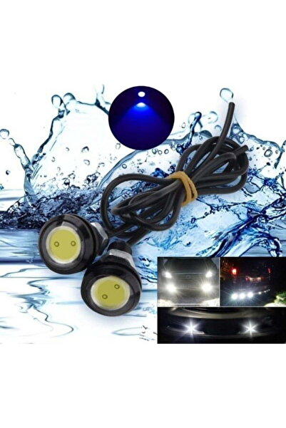 ElectroAZ Waterproof Car LEDs with wire, Diameter 23mm, 12V, Power 9W, Set of 2, Blue