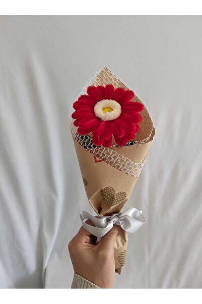 Badem Hediyecilik El Yapımı Gerbera Şönil Çiçek Buket – Dekoratif, Solmayan, ...