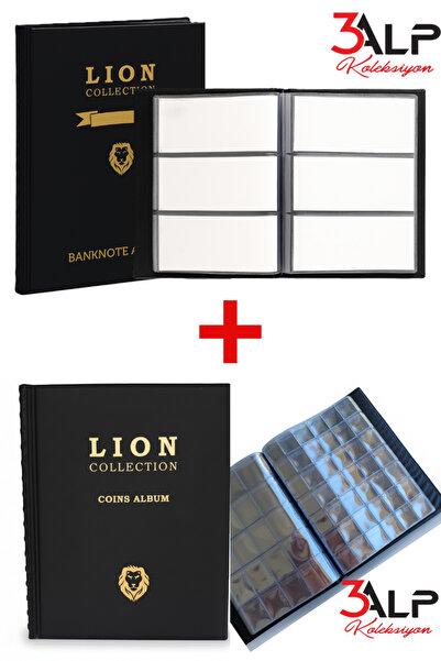 3Alp Koleksiyon Lion Büyük Albüm Set-120 li Kağıt Para ve 372 li Madeni Açık ...