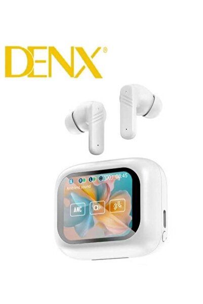 Denx Smart Bluetooth Earphone with Touch Screen ANC/ENC 320mAh Waterproof Earbuds White
