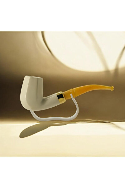 Altınışık Lületaşı El Yapımı Lületaşı Pipo Bent – Amber Görünümlü Ağızlık, 16 cm Bo, Filtre Takılabilir, Kutulu