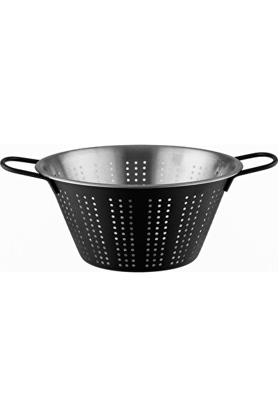 Excellent Houseware مصفاة من الفولاذ المقاوم للصدأ، 22×22×10 سم - فضي/أسود