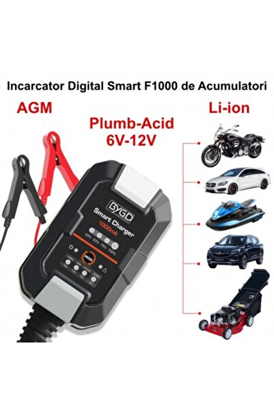 ElectroAZ Digital Smart F1000 Charger for Li-ion / Lead-Acid 6V-12V / AGM Batteries - BYGD