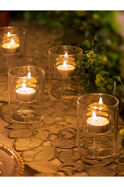 Blissra 5 Adet Kokusuz Tealight Mum – Mini Dekoratif Mumluk Uyumlu Set