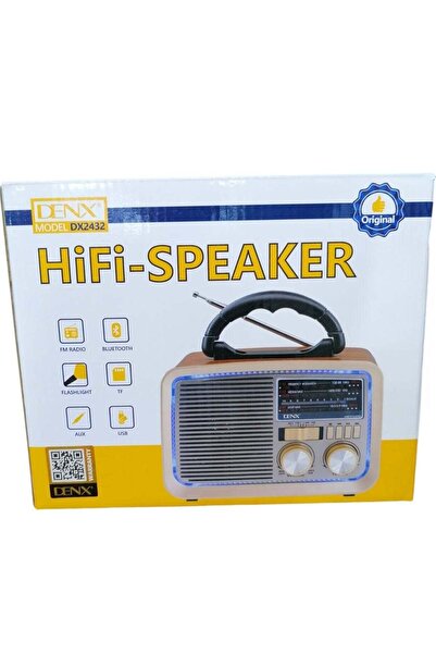 Denx Wooden Vintage Radio FM AM SW Bluetooth Portable Speaker - Gold/Brown/Black