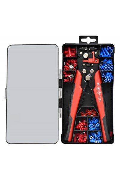 ElectroAZ Set clești 3 în 1 pentru dezizolare-sertizare-tăiere cu 200 de term...