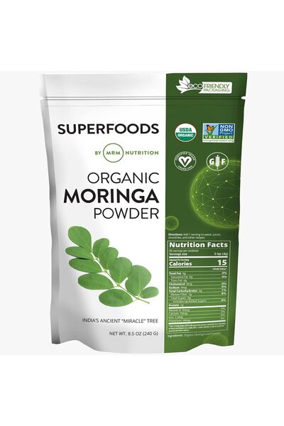 MRM Nutrition مسحوق المورينجا العضوي من إم آر إم، 8.5 أونصة (240 غرام)