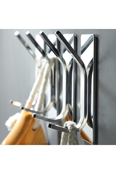 Generic Taozun Stainless Steel Adhesive Towel & Robe Hooks, Polished, Heavy-Duty, 4-Pack