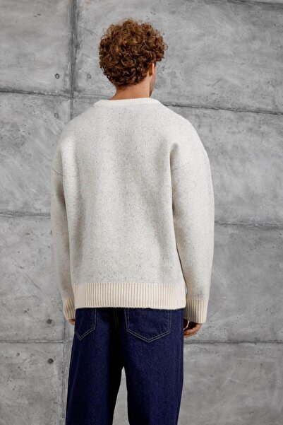 NOMARC Ecru White 251 Oversized Tri̇ko