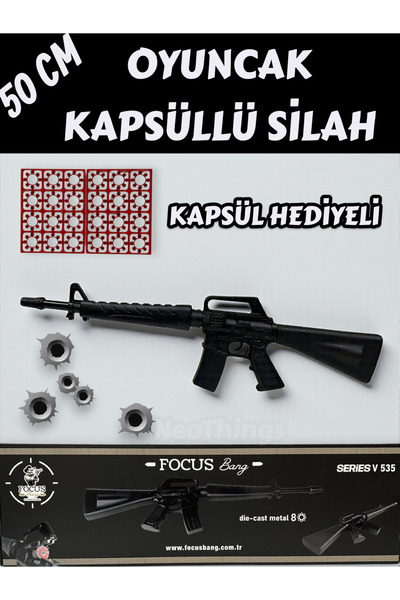 FocusBang Seri V535 Full Metal Gerçekçi Tasarım Oyuncak Tüfek (2 Paket Mantar Mermi Hediyeli.)