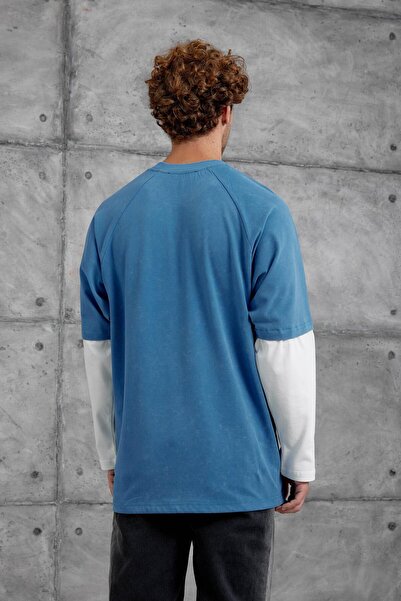 NOMARC ASTERPIECE albastru IMPRIMAT supradimensionat SWEA tricou