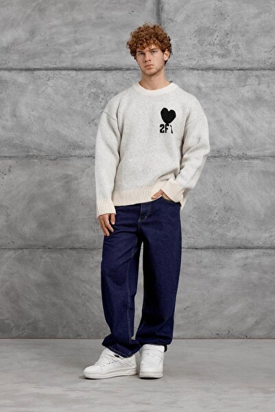 NOMARC Ecru White 251 Oversized Tri̇ko