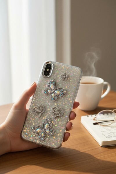 batuteknoloji Apple İphone XS Max Airbag Tasarımlı Kelebek ve Kalp Kabartmalı...