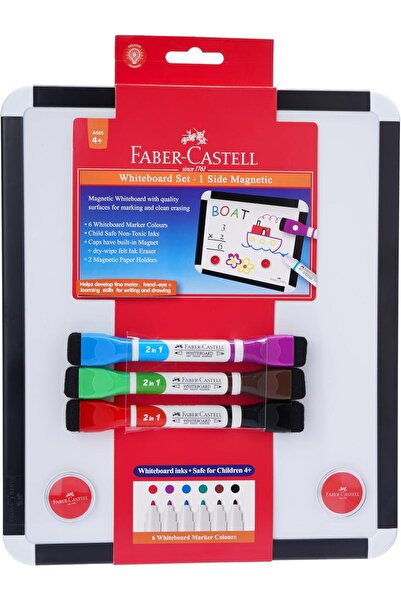 Generic Faber-Castell Magnetic Whiteboard with 3 Double-Ended Markers