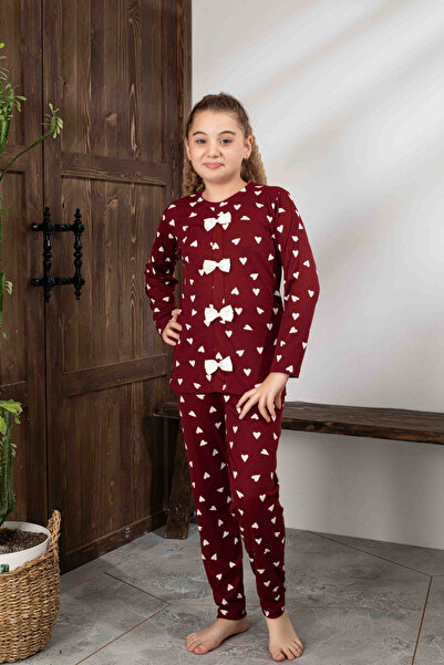 bigiyin Soft Fabric Girls' Pajama Set Ribbon Detail Mother-Daughter Matching Outfit Can Be Customized
