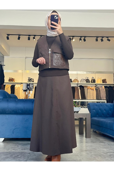 Zühre Patterned Pocket Detailed Triple Combination Set Tk-1650