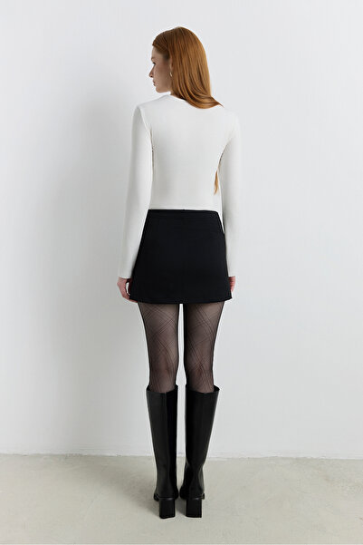 Babushka Black Mini Pocket Shorts Skirt