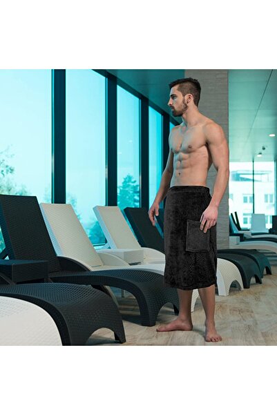 Generic Todomoro Men's Adjustable Wrap Body Towel 2-Pack, Pocket, Navy/Black, XL