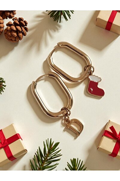 Amabel Jewelerys Christmas Themed Letter Chram Steel Oval Earrings