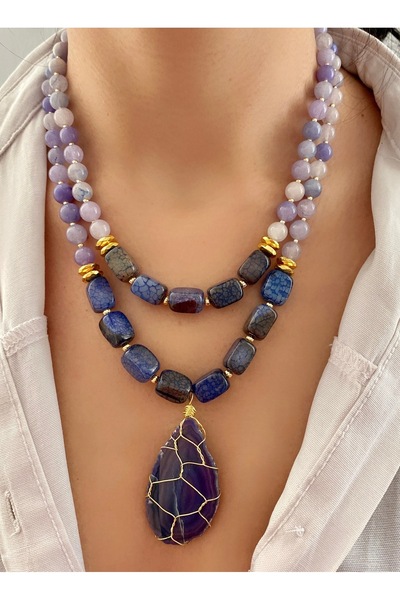 Takkı by Handan Akik taşı tasarım kolye.