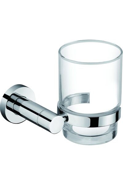 BOLD حامل أكواب سيمفوني - نحاس أنيق مطلي بالكروم مع كوب زجاجي متين ومقاوم للصدأ