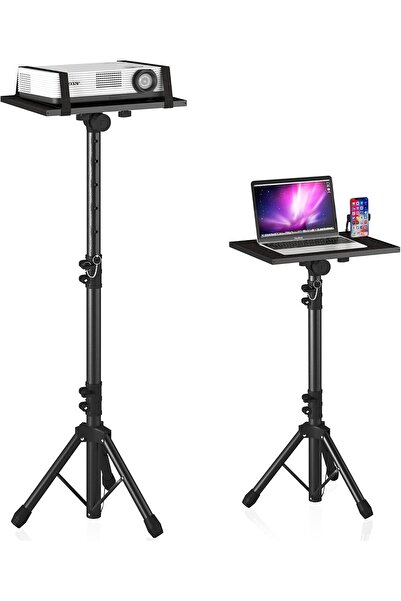 Decosis Adjustable Tripod Projector/Laptop Stand 23.5–46.5 in with Gooseneck Phone Holder, Aluminu