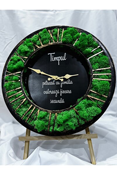 OEM TIME clock, decorated with lichens, 40cm