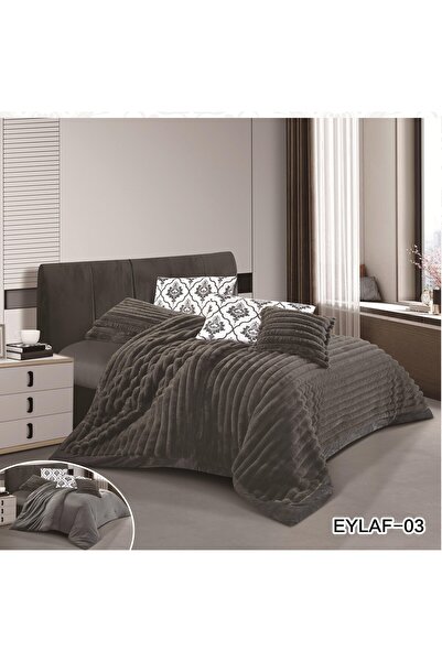 Red Rose Hotel-style winter bed set, 4 pieces, warm velvet faux fur, full filling, size 210*170 cm