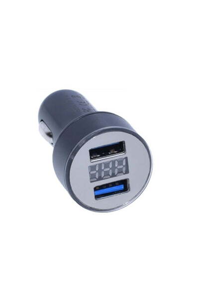 ElectroAZ Adaptor de alimentare auto 2 x USB 3.1A cu voltmetru