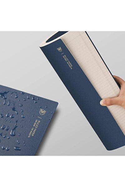 EMSHOI A4 Spiral Notebook, 28×21 cm, 300 pages (150 sheets), 100gsm, waterproof PVC cover, blue