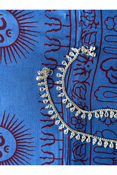 Moon and Cloud Hint Gümüşü Taşlı Halhal